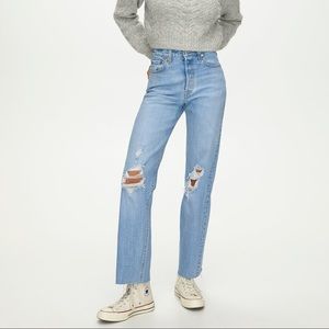 Levi’s premium ribcage full length straight jeans